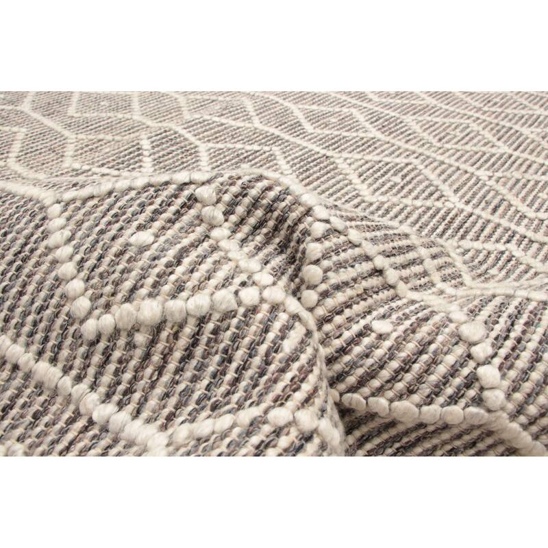 ECARPETGALLERY Braid weave Sienna Taupe Wool Rug - 4'11 x 7'10