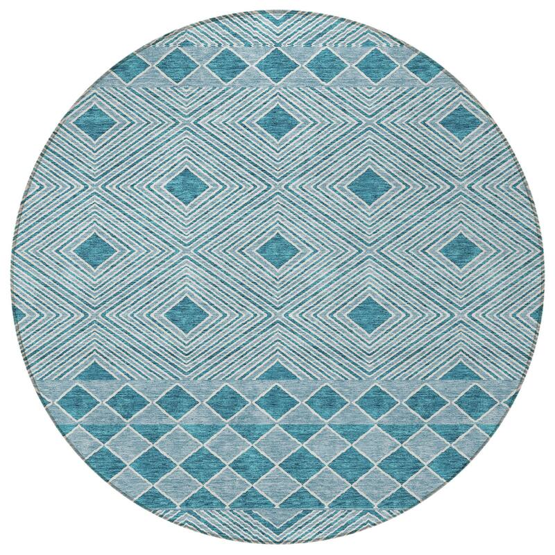 HomeRoots Geometric Transitional Rectangle Outdoor Rug