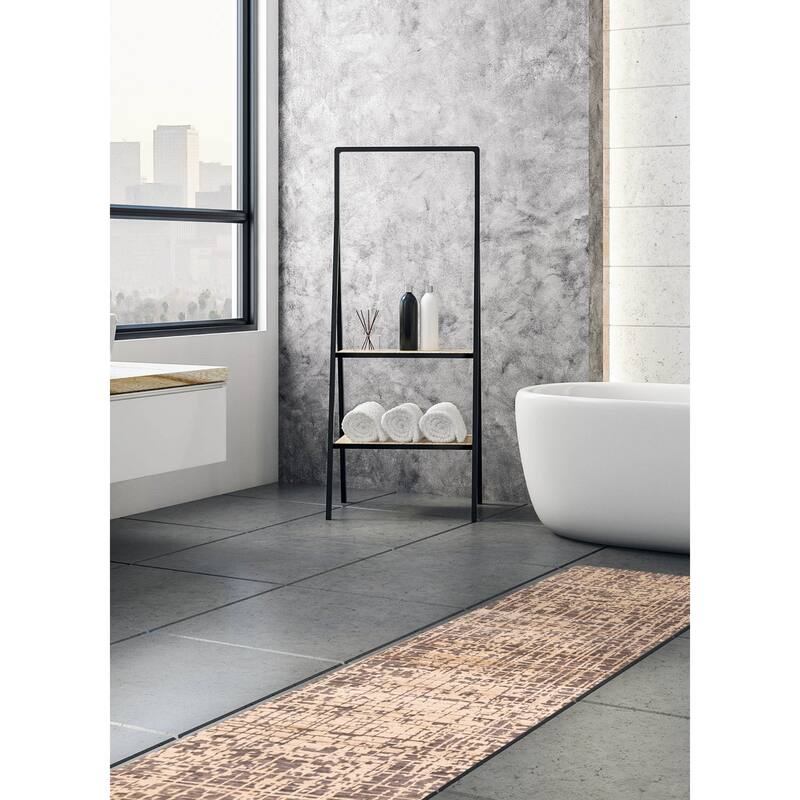 ECARPETGALLERY Hand-knotted Legacy Beige, Dark Grey Silk, Wool Rug - 2'6 x 10'2