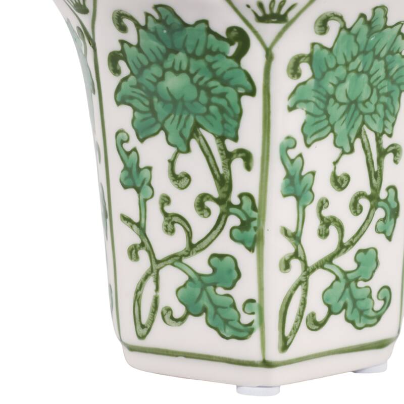 Modern Chinoiserie Ceramic Candle - Lavender Verbena Scented - 4.0"