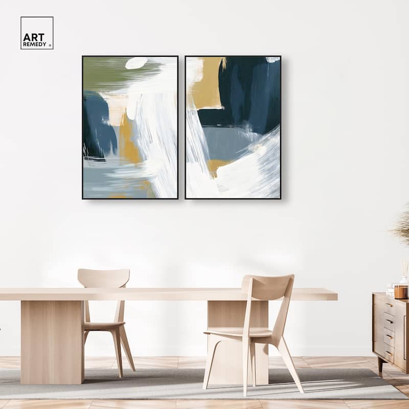 Textured Greens III Canvas Set of 2 by Art Remedy