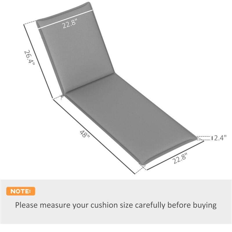 Polyester Foam Outdoor Lounge Chair Cushions Set of 2 - 76" L x 22.8" W x 2.4" D