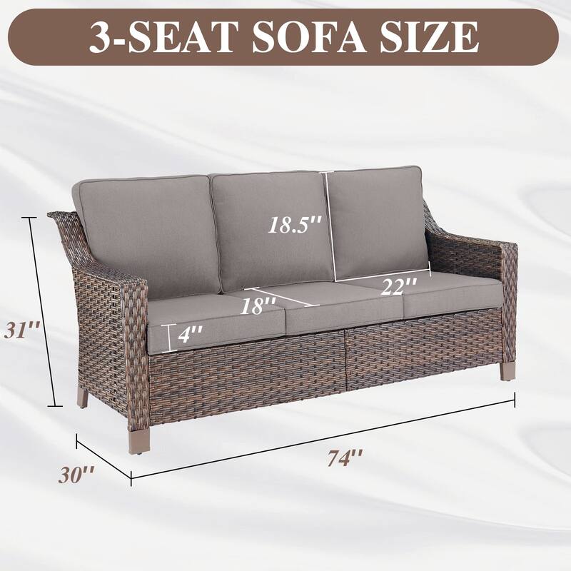 Outdoor Sofa Chair Table & Swive Chail with Ottoman