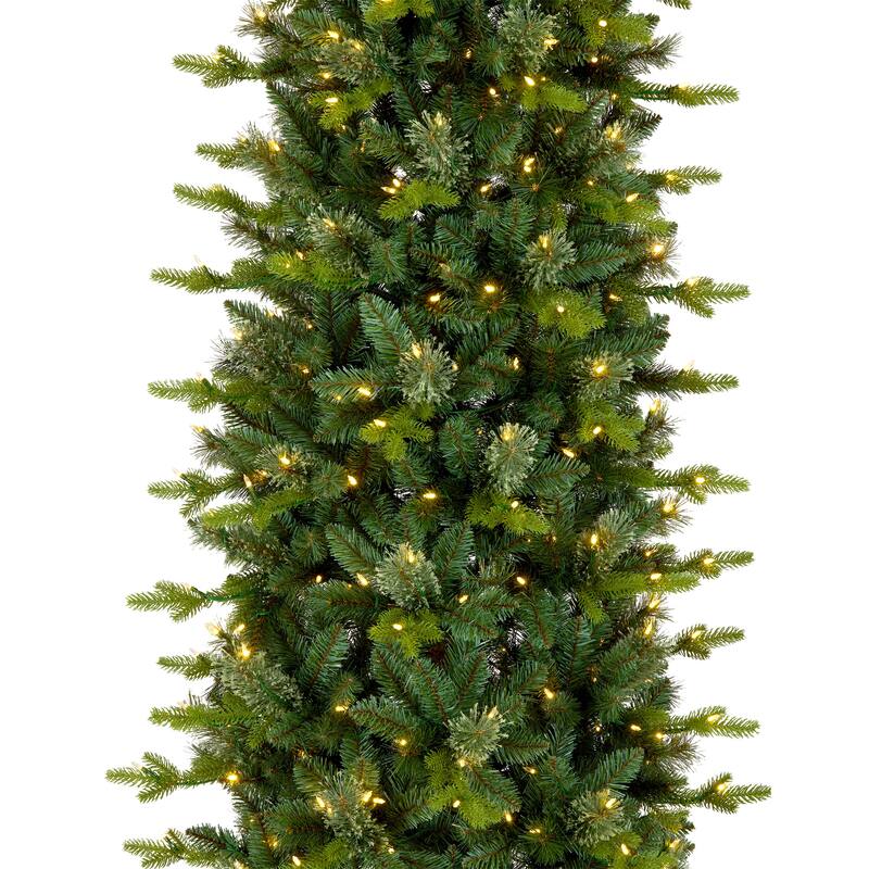 National Tree Company7.5 ft. Pre-Lit Feel Real Prancer Pencil Fir Artificial Christmas Tree with 400 Clear Lights - 7.5 Foot