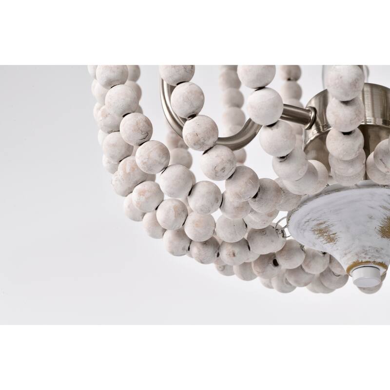 Dawid 14 Inch Bohemian Antique White Flush Mount Ceiling Lighted