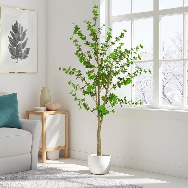 slide 2 of 9, Christopher Knight Home - Harry Artificial Enkianthus Tree with Black Plastic Pot Green