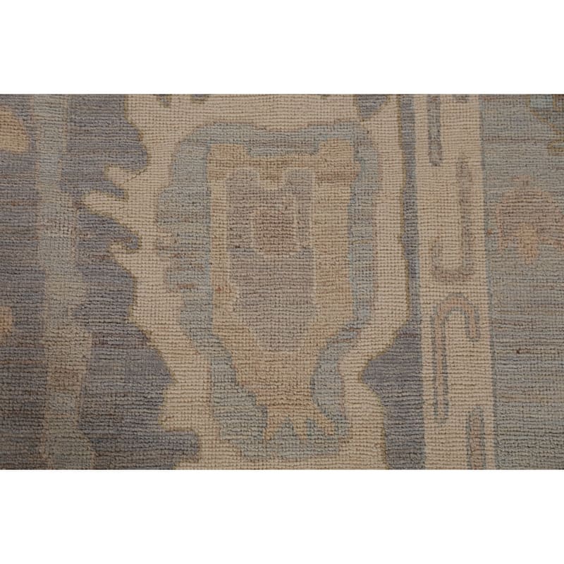 Hand Knotted Oriental 100% Wool Carpet Transitional All-Over Greys & Charcoal Oushak Area Rug - 13' 9'' X 10' 1''