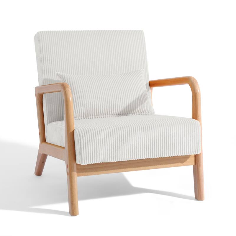 2 Set Upholstered Lounge Arm Chair with Pillow - Set of 2