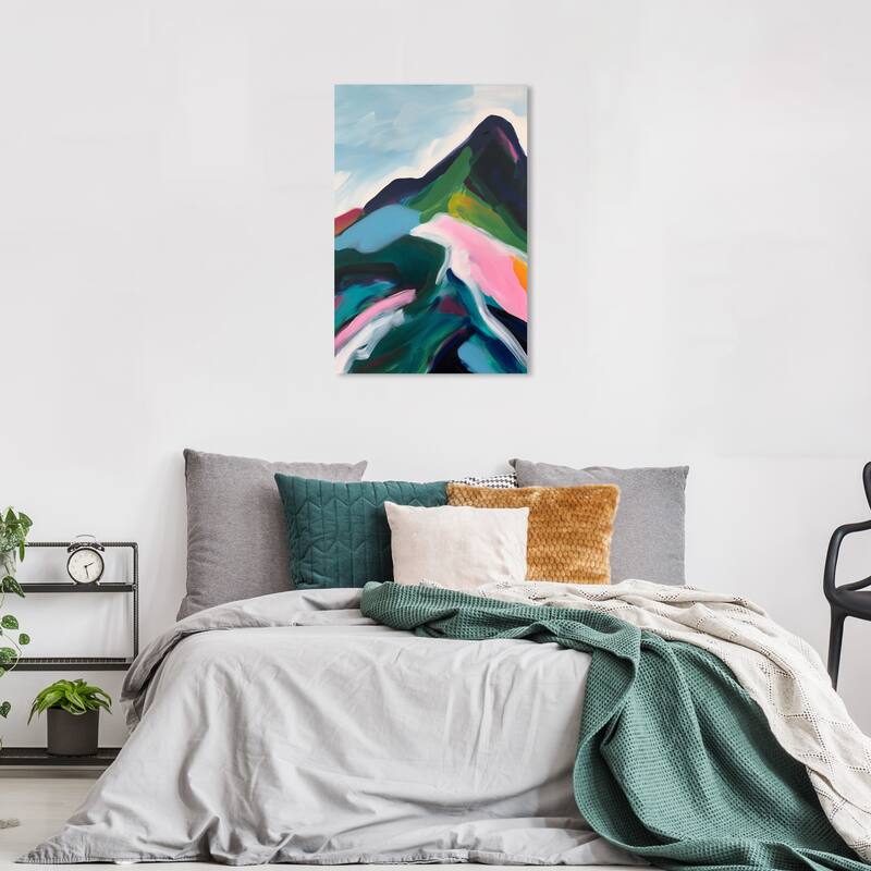 Wynwood Studio Canvas Nature and Landscape Green Mountain Peak Green and Modern & Contemporary Wall Art Canvas Print - 36 x 24