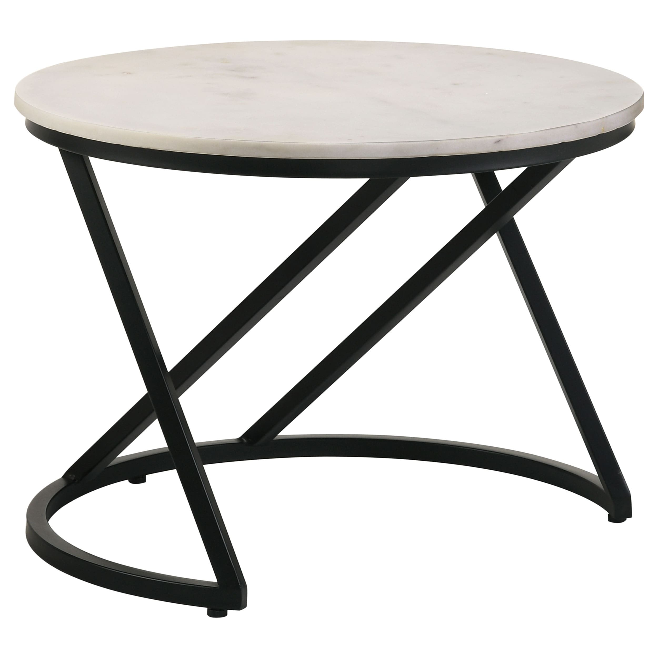 Miguel Round Marble Top Coffee Table White Marble