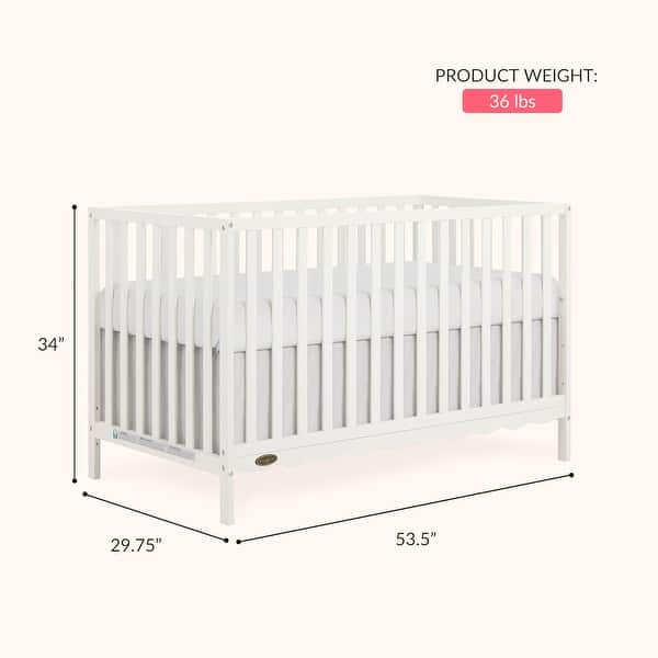 dimension image slide 0 of 3, Dream On Me Synergy Wave 5-in-1 Convertible Crib , BSA & Greenguard Gold Certified, Converts from a Baby Crib to a Toddler Bed