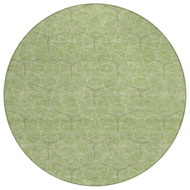 Machine Washable Indoor/ Outdoor Mosaic Geo Chantille Rug