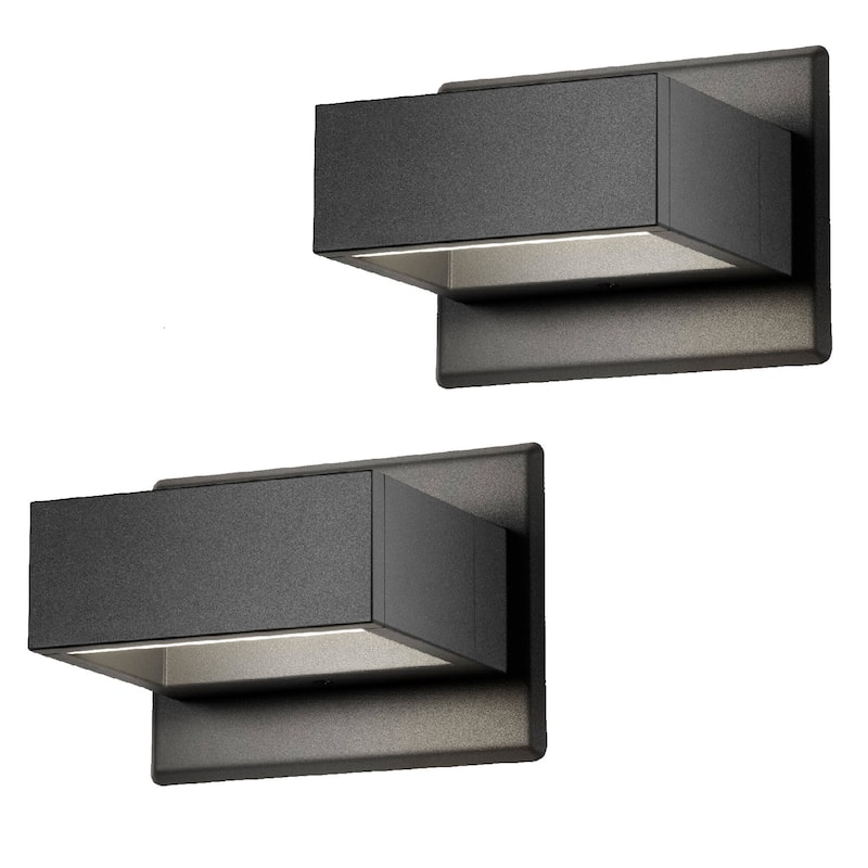 2 Pack Wall Light Outdoor LED Wall Wall Sconce Lighting Lantern - Grey