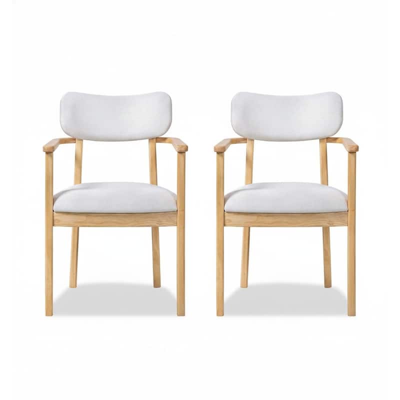 Christopher Knight Home - Upholstered Rubberwood Dining Chair Set with Fabric Seat