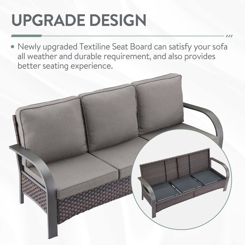 Patio Furniture Outdoor Couch 3 Seater Sofa