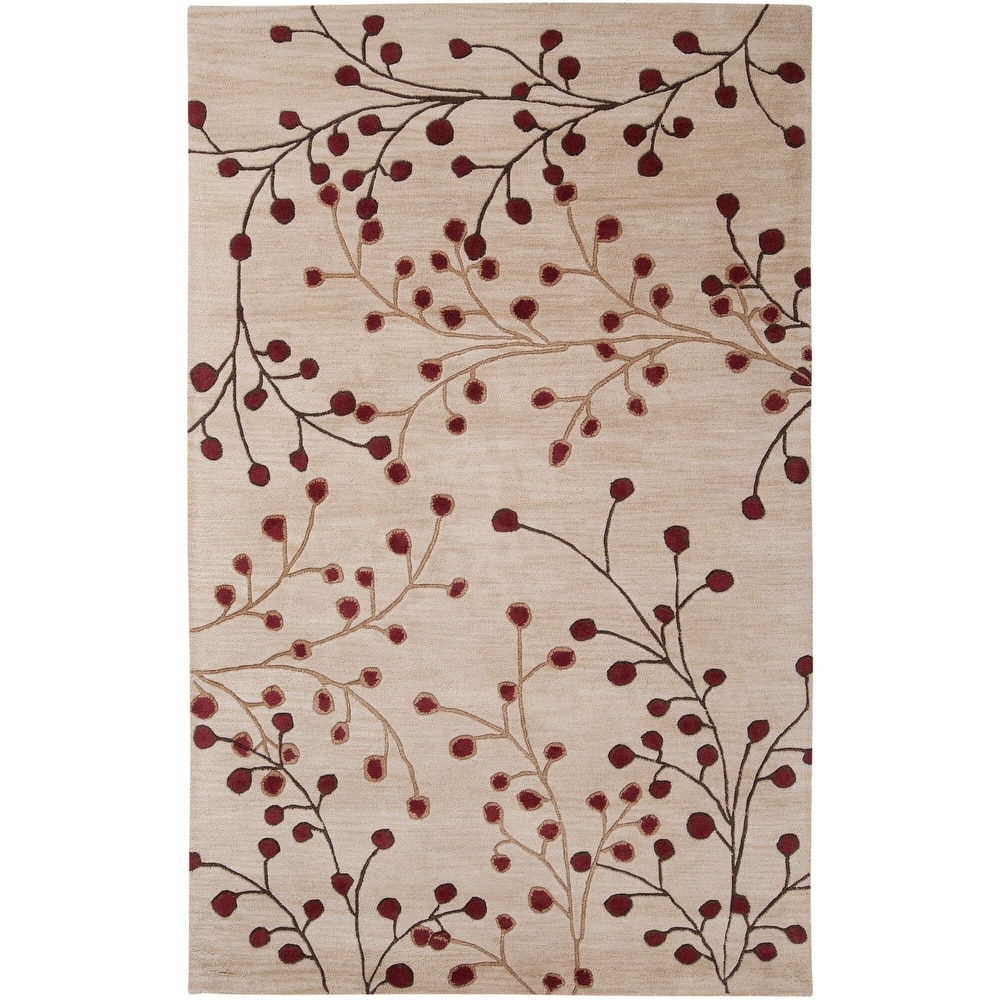 Sakura Handmade Transitional Floral Wool Area Rug