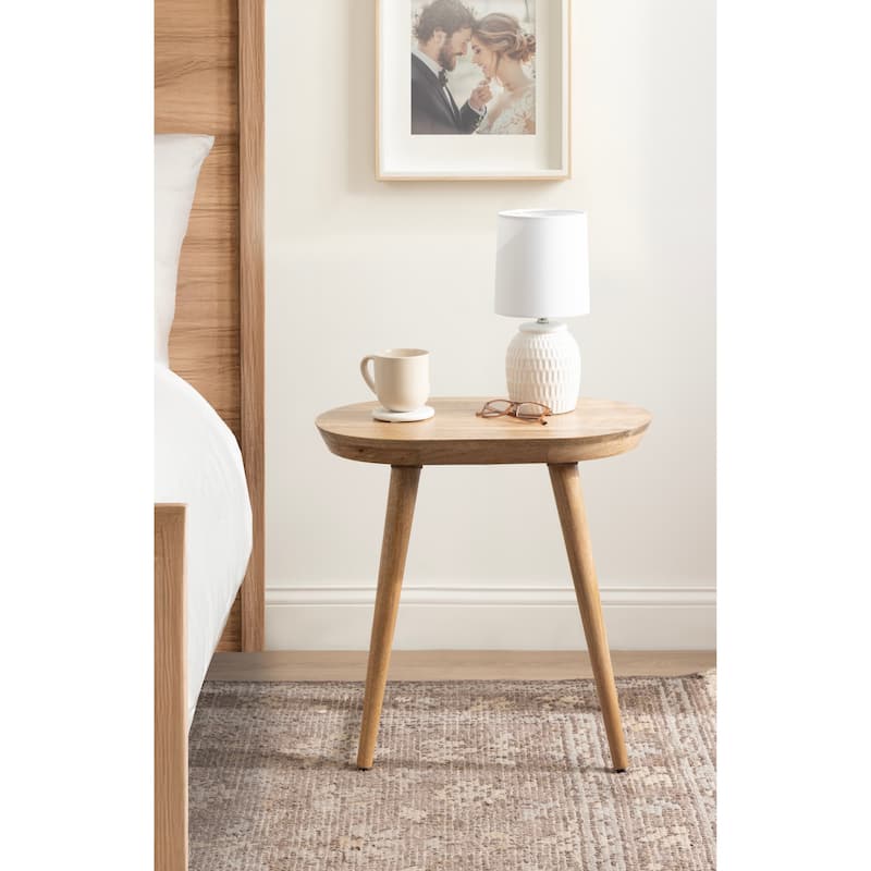 Kate and Laurel Conan Oval Wood Side Table - 22x14x22
