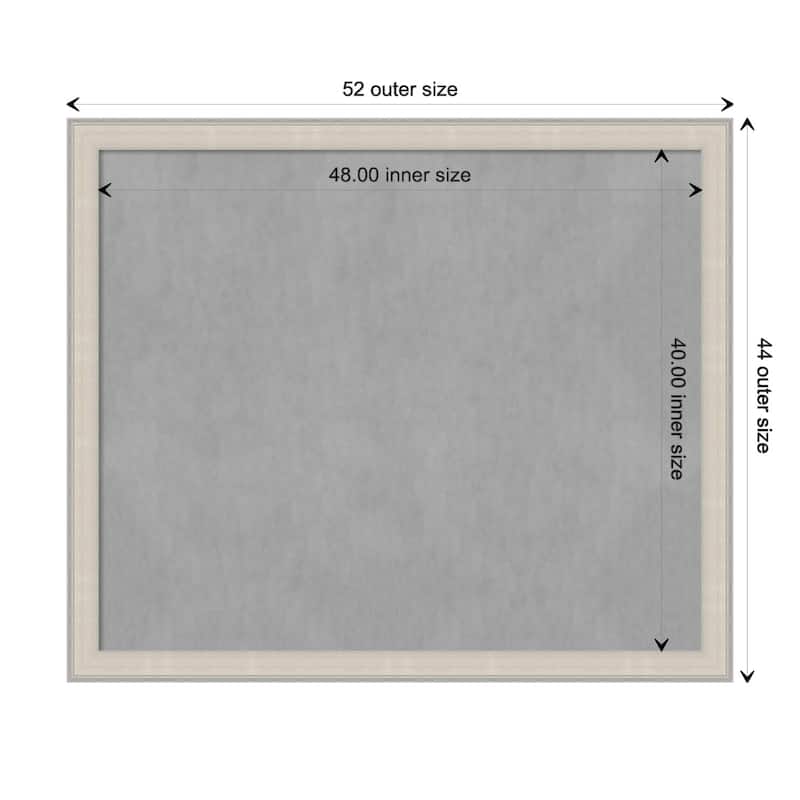 Amanti Art Cottage White Silver Framed Magnetic Board - Board Size 48x40