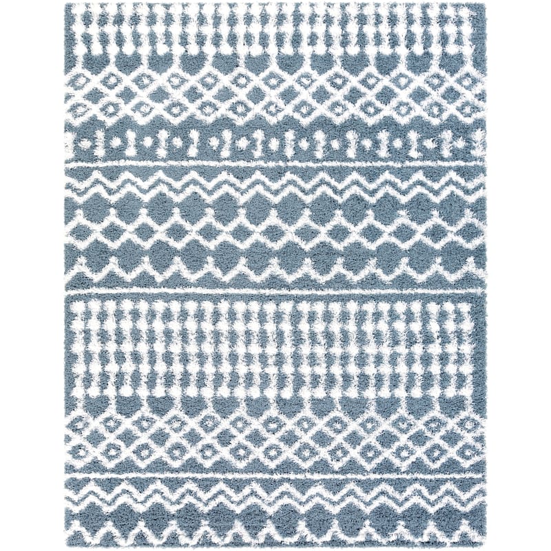 Livabliss Newton Geometric Moroccan Trellis Shag Area Rug