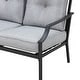 preview thumbnail 15 of 23, Patio Festival 2-Piece Outdoor Metal Sofa with Coffee Table Set