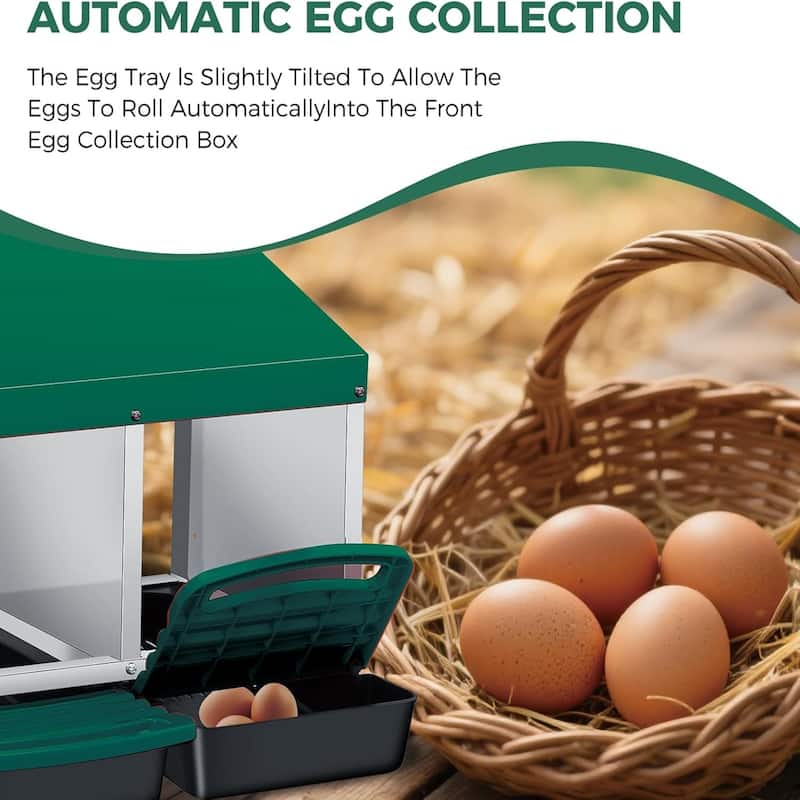Roll-Away Nesting Boxes for Chickens Coop with Perch