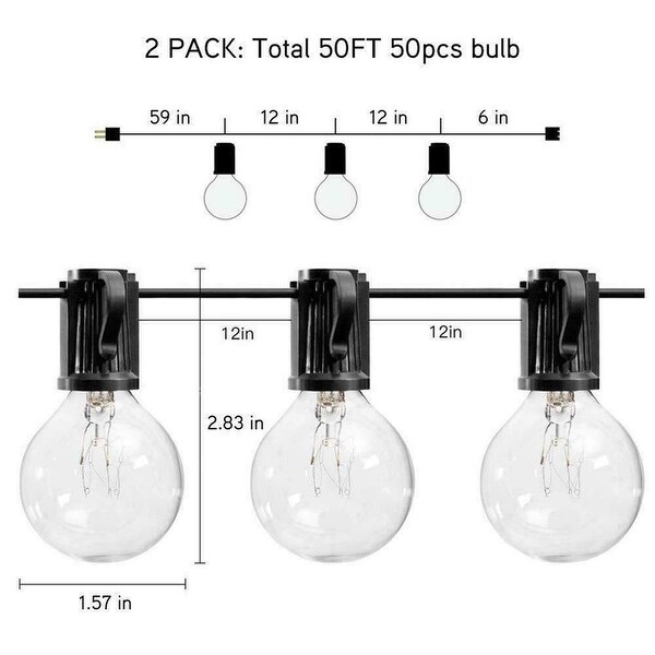 25/50FT G40 Globe Bulbs Patio Fairy String Light Outdoor Waterproof Patio Lights 