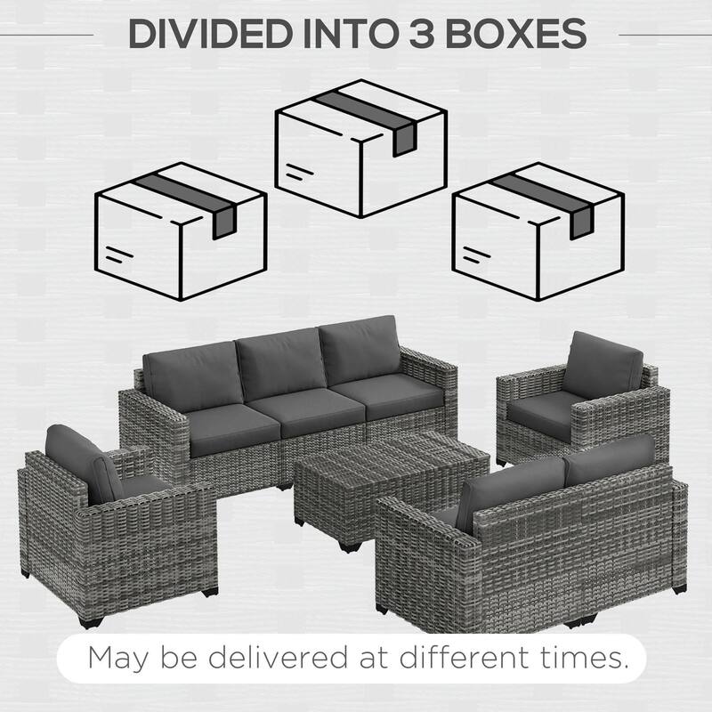 Patio Furniture Set, Cushions, Sofa, Loveseat, Storage Table