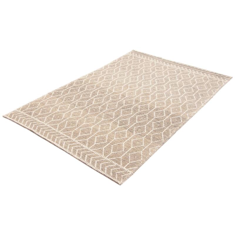 ECARPETGALLERY Braid weave Sienna Brown Wool Rug - 6'0 x 9'3