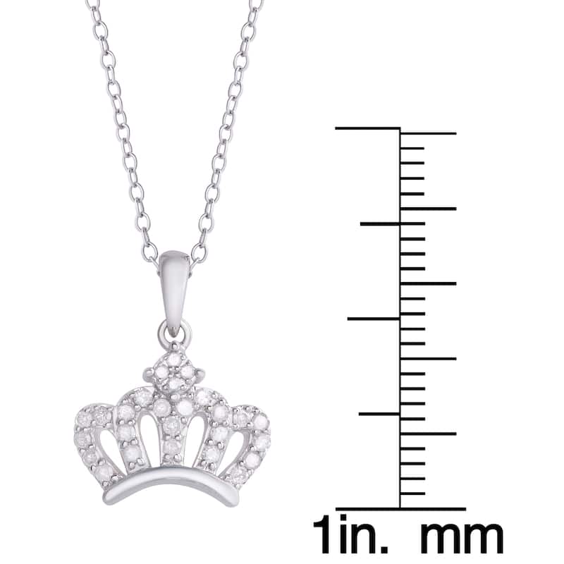 Victoria Townsend .925 Sterling Silver .21ct Diamond Crown Pendant