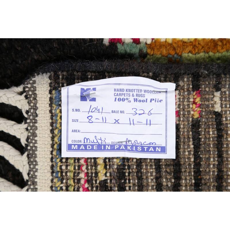 Geometric Moroccan Oriental Dining Room Area Rug Wool Hand-knotted - 8'9" x 11'9"