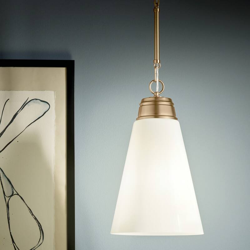 Kichler Lighting Marsailli 19" 1-Light Medium Pendant with Opal Glass in Champagne Bronze - 11.5