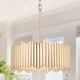 preview thumbnail 16 of 30, Tifany Modern Gold 4-Light Drum Chandelier Colored Glass Lights for Kitchen Island Bedroom Gold