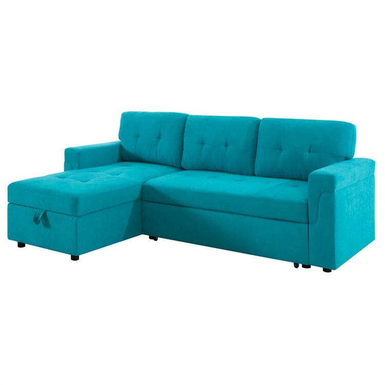 Reversible L-Shape Sleeper Sectional Sofa with Storage, Modern Convertible Sofa Bed for Living Room
