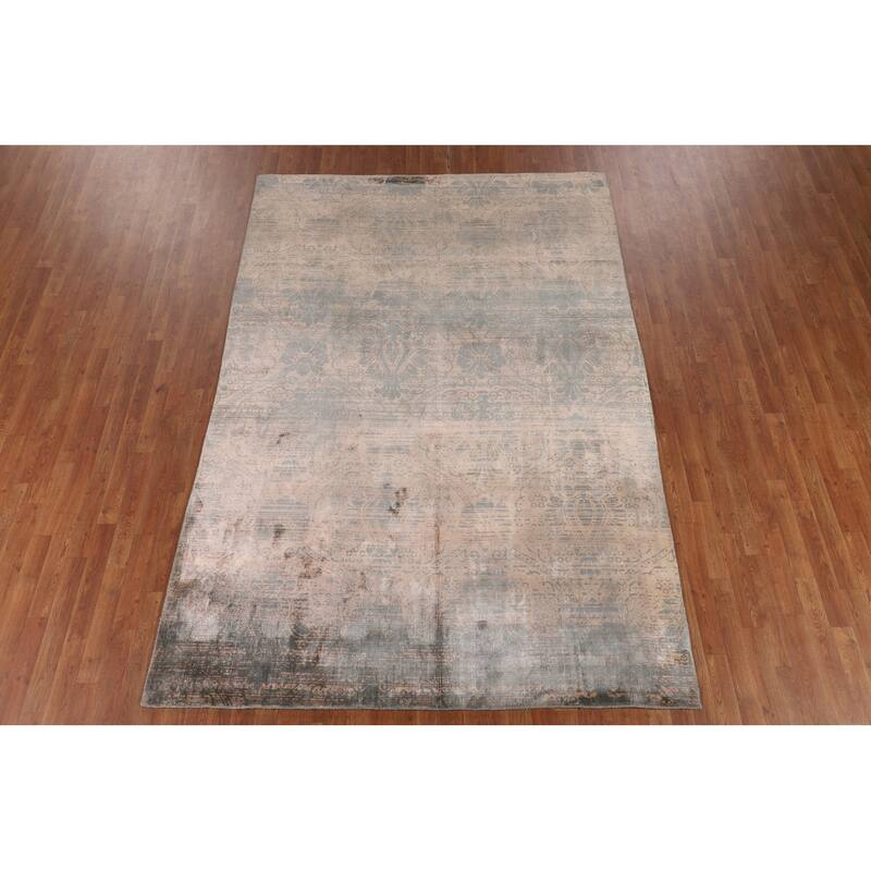 Abstract Modern Area Rug Handmade Contemporary Wool Carpet - 9'0" X 11'9"
