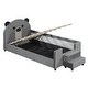 preview thumbnail 9 of 13, Twin Gray Velvet Upholstered Bed Frame Daybed with Hydraulic System