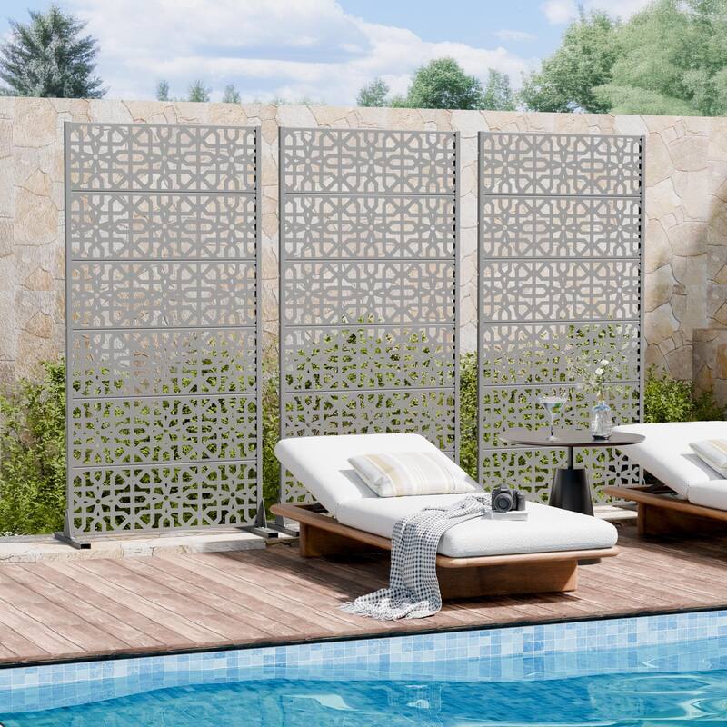 Dovelina 72'' x 47'' Privacy Metal Screen Fence Panel
