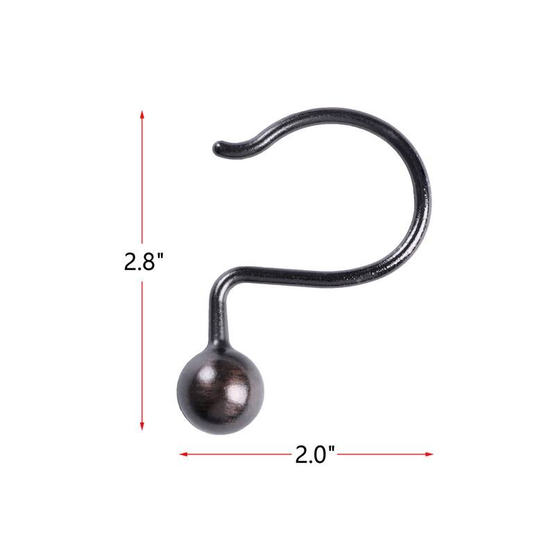 Utopia Alley Shower Hooks - Rust Resistant Shower Curtain Hooks for Shower Curtain or Liner - Set of 12