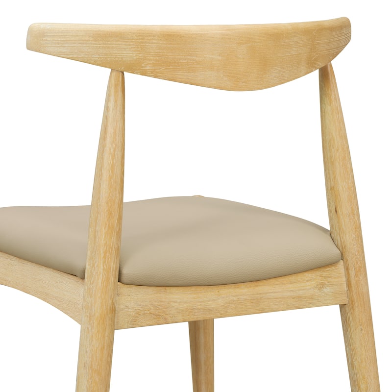 Christopher Knight Home - Walden Vintage Solid Wood Upholstered Dining Chair Set of 2 with Ergonomic Backrest