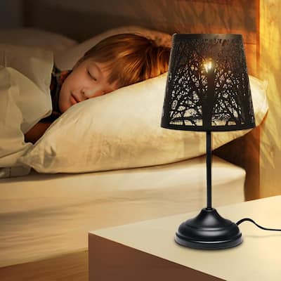 15'' Antique Black Forest Table Lamp Vintage Rustic Light for Bedroom Office Living Room