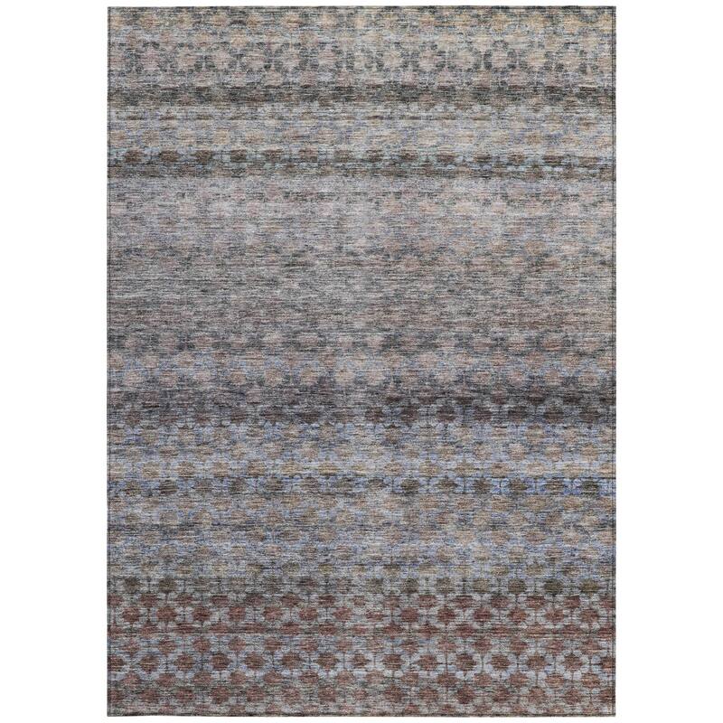 HomeRoots Striped Transitional Rectangle Outdoor Rug