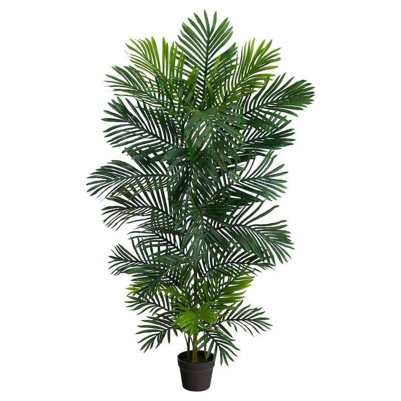 Artificial Palm Tree 5ft - Indoor Outdoor Tropical Decor - UV Proof Faux Tree - Home Office Living Room Accent - Green