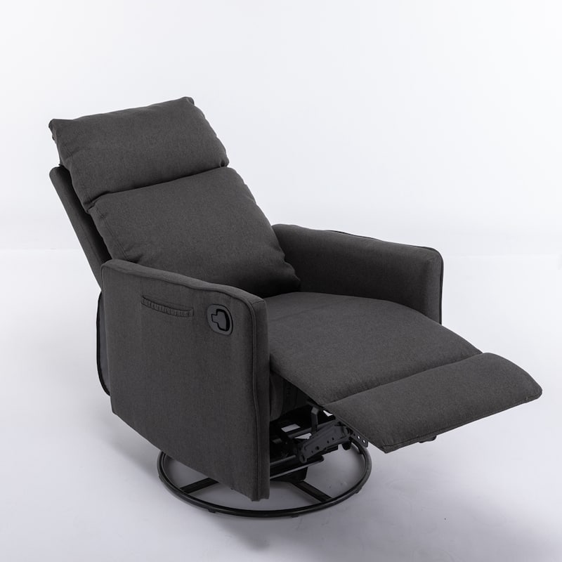 Modern Swivel Rocking Chair With Adjustable Back And Footrest
