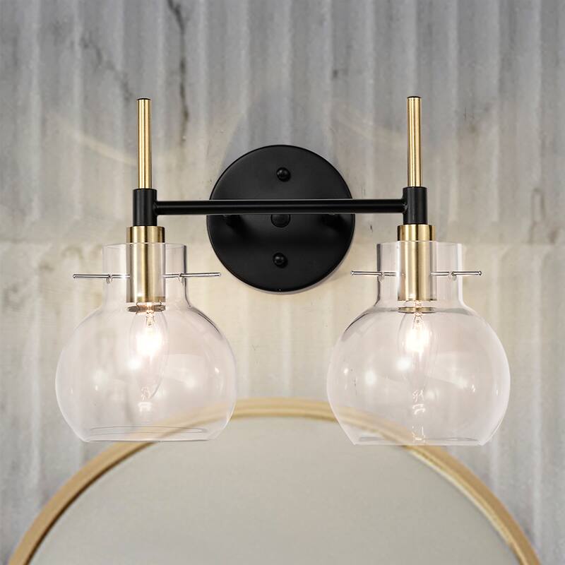 14 Inch Clear Glass Design Wall Sconces with 2 Light (SOLD AS A PAIR)