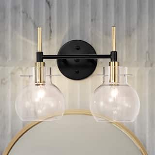 Layla 14 Inch Clear Glass Design Wall Sconces with 2 Light