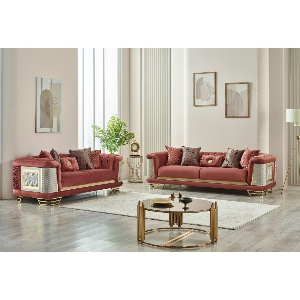 Burgundy living shop room furniture sets