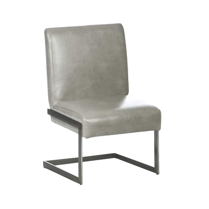 Leatherette Upholstered with Dining Chair with Cantilever Base, Set of 2, Gray