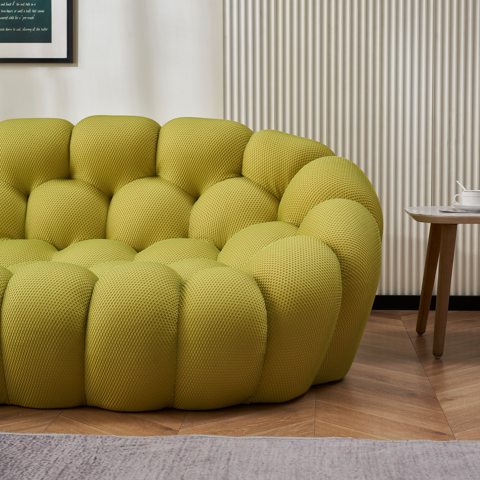 2-Seat Bubble Curved Lazy Sofa Honeycomb Shaped with 3D Textile