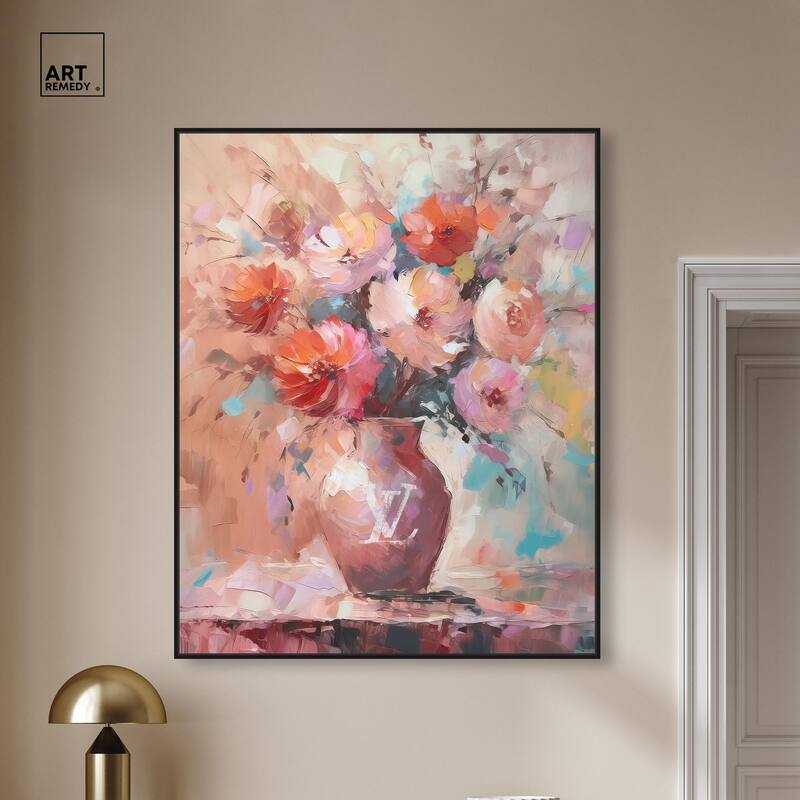 Un Jarron con flores glam Canvas by Art Remedy