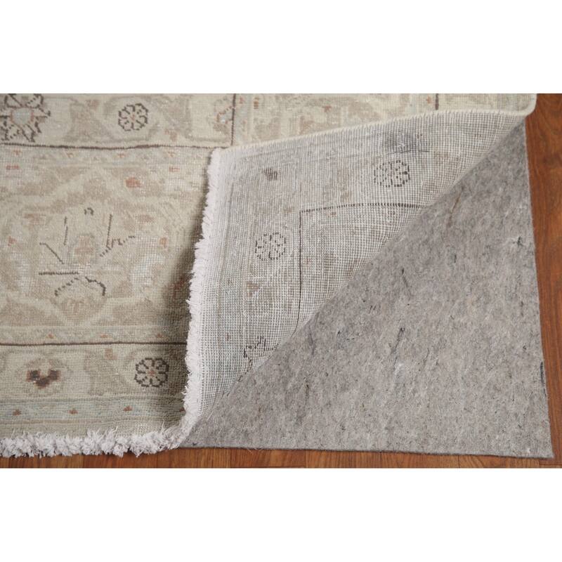 Hand Knotted Oriental 100% Wool Carpet Traditional Floral Beige & Ivories Kashan Area Rug - 12' 3'' X 9' 6''