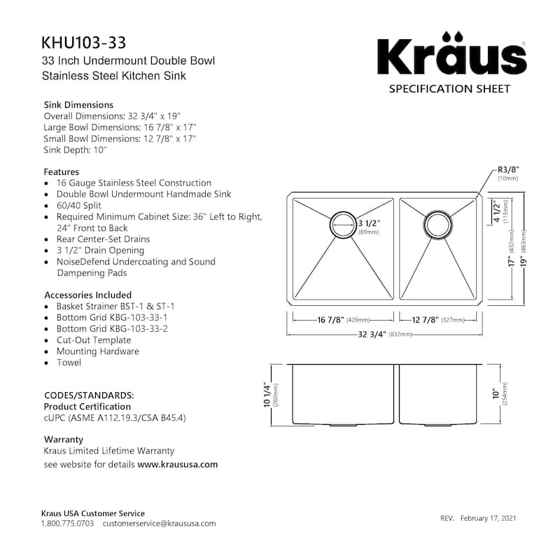 Kraus 3-in-1 Set Undermount Kitchen Sink, Pulldown Faucet, Dispenser